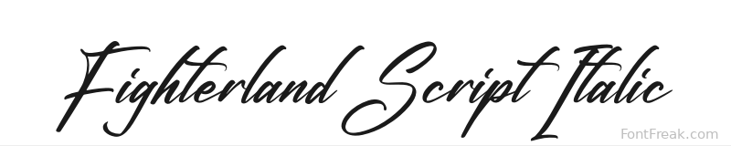 Fighterland Script Italic font preview