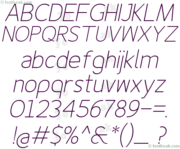 Fineness Pro ExtraLight Italic