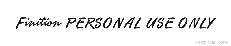 Finition PERSONAL USE ONLY font preview