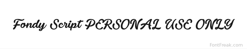 Fondy Script PERSONAL USE ONLY font preview