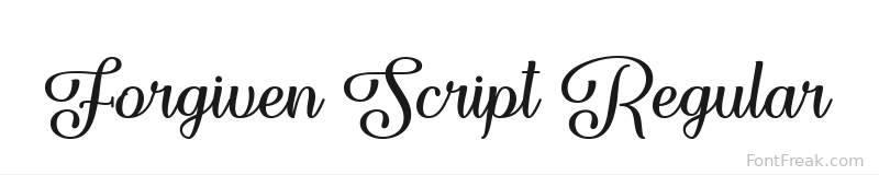 Forgiven Script Regular font preview