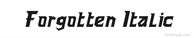 Forgotten Italic font preview