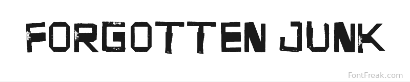Forgotten Junk font preview