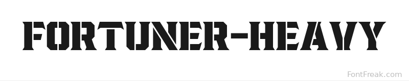 Fortuner-Heavy font preview