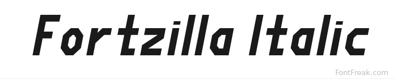 Fortzilla Italic font preview