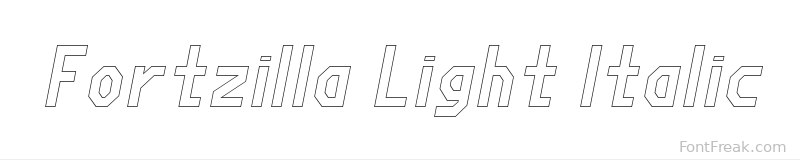 Fortzilla Light Italic font preview