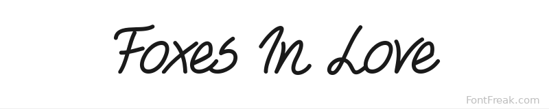 Foxes In Love font preview