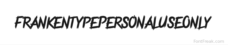 FrankentypePersonalUseOnly font preview