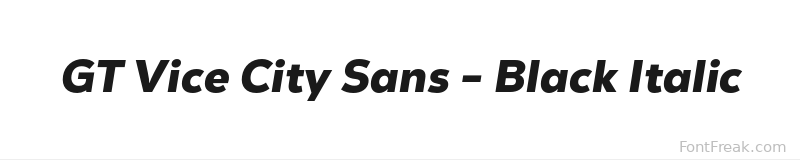 GT Vice City Sans - Black Italic font preview