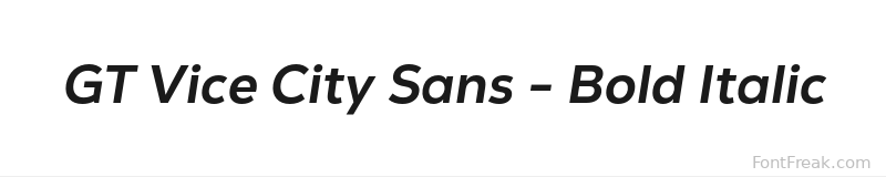 GT Vice City Sans - Bold Italic font preview