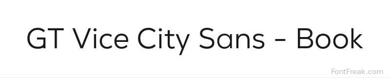 GT Vice City Sans - Book font preview