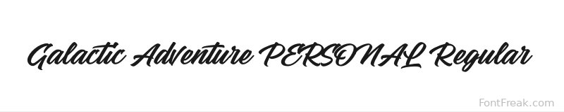 Galactic Adventure PERSONAL Regular font preview