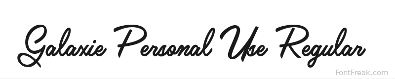Galaxie Personal Use Regular font preview
