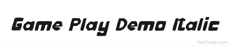Game Play Demo Italic font preview