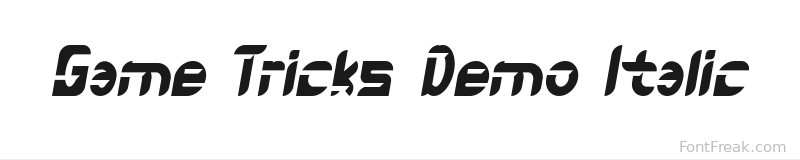 Game Tricks Demo Italic font preview
