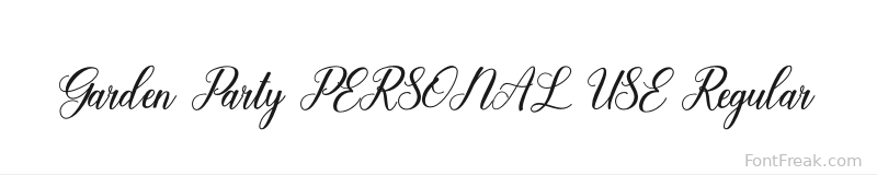 Garden Party PERSONAL USE Regular font preview