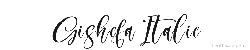 Gishefa Italic font preview