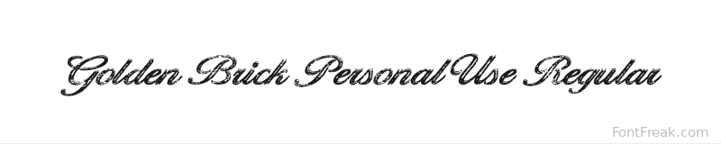 Golden Brick Personal Use Regular font preview