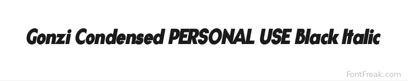 Gonzi Condensed PERSONAL USE Black Italic