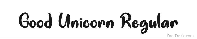 Good Unicorn Regular font preview