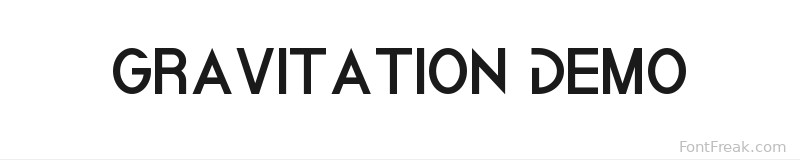 Gravitation Demo font preview
