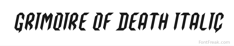 Grimoire Of Death Italic font preview