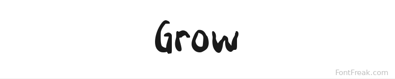 Grow font preview