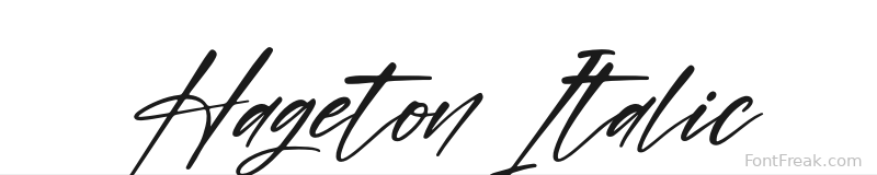 Hageton Italic font preview