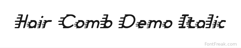 Hair Comb Demo Italic font preview