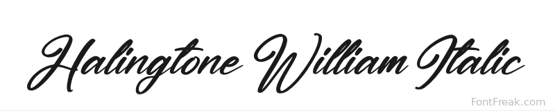 Halingtone William Italic font preview