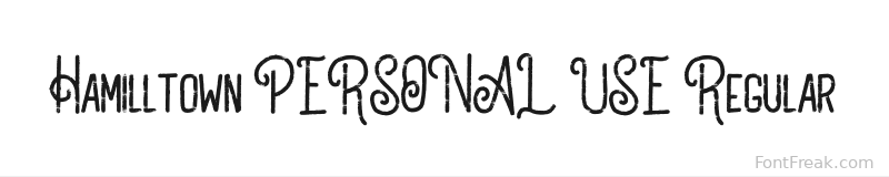 Hamilltown PERSONAL USE Regular font preview