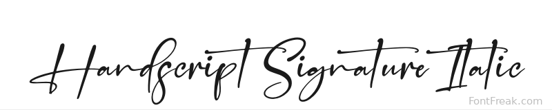 Handscript Signature Italic font preview