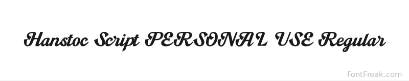 Hanstoc Script PERSONAL USE Regular font preview