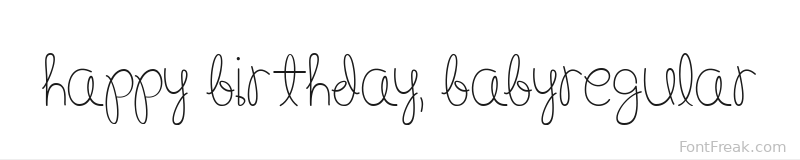 Happy Birthday, BabyRegular font preview