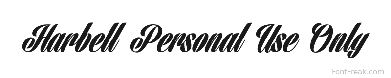 Harbell Personal Use Only font preview