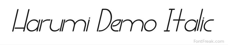 Harumi Demo Italic font preview