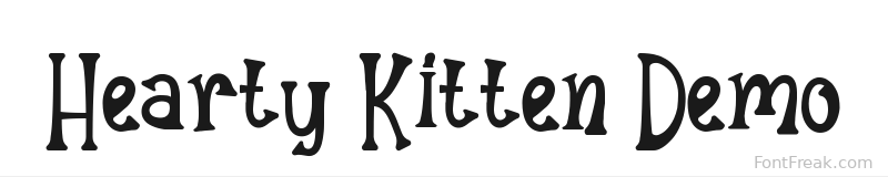 Hearty Kitten Demo font preview