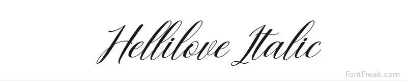 Hellilove Italic font preview