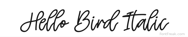 Hello Bird Italic font preview