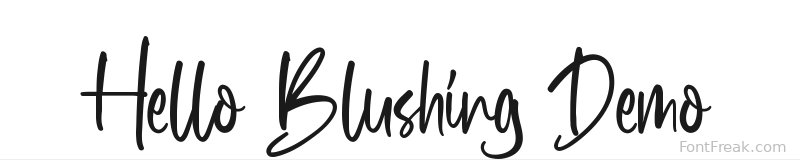 Hello Blushing Demo font preview