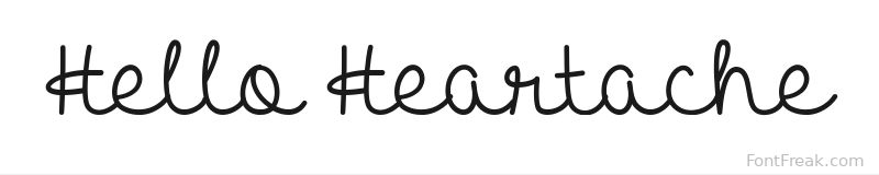 Hello Heartache font preview