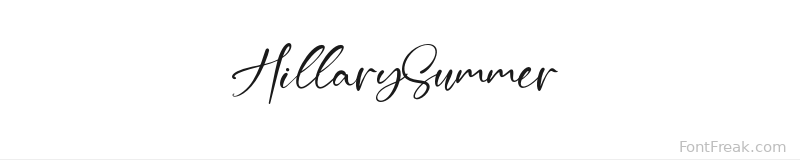 HillarySummer font preview