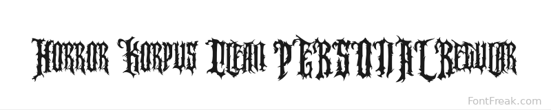 Horror Korpus Clean PERSONAL Regular font preview