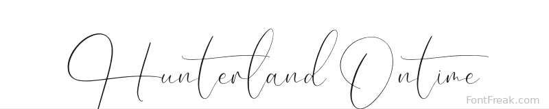 Hunterland Ontime font preview