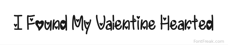 I Found My Valentine Hearted font preview