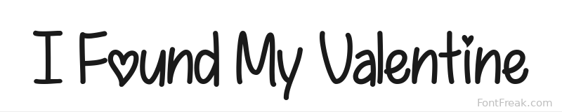I Found My Valentine font preview