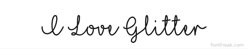 I Love Glitter font preview
