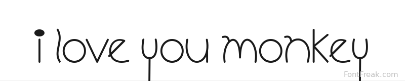 I Love You Monkey font preview