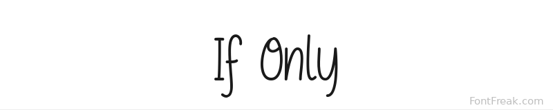 If Only font preview