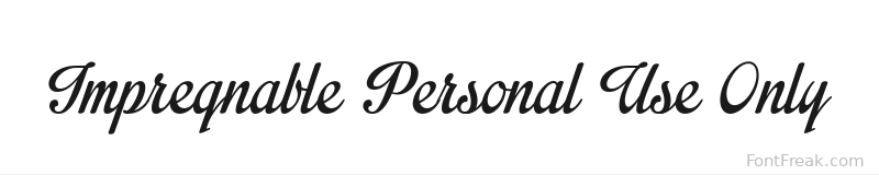 Impregnable Personal Use Only font preview